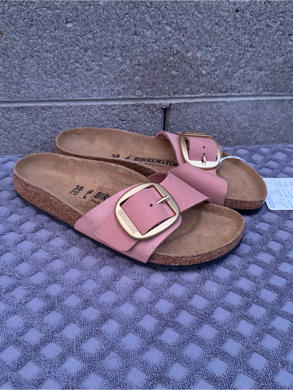 Birkenstock Madrid Big Buckle Sandals Soft  Pink Leather Size US 7-7.5